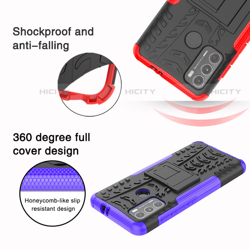 Coque Contour Silicone et Plastique Housse Etui Mat avec Support pour Motorola Moto G40 Fusion Plus