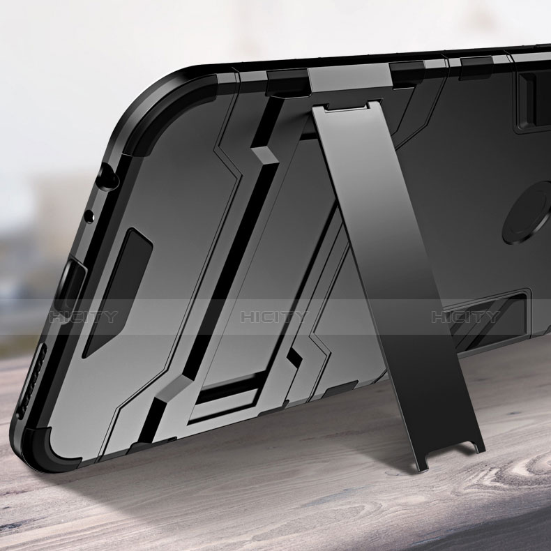 Coque Contour Silicone et Plastique Housse Etui Mat avec Support pour OnePlus 5T A5010 Plus