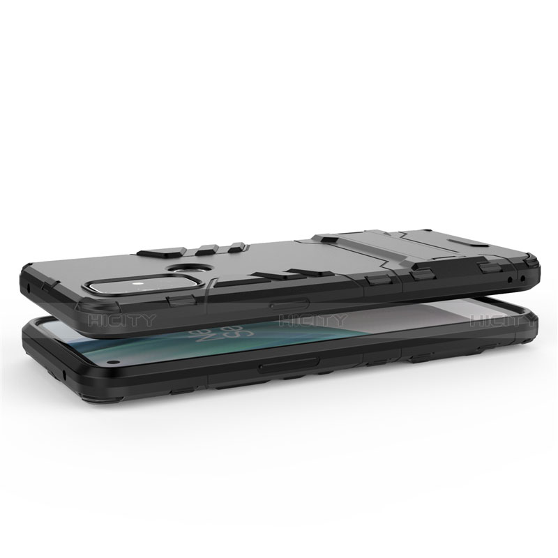 Coque Contour Silicone et Plastique Housse Etui Mat avec Support pour OnePlus Nord N10 5G Plus