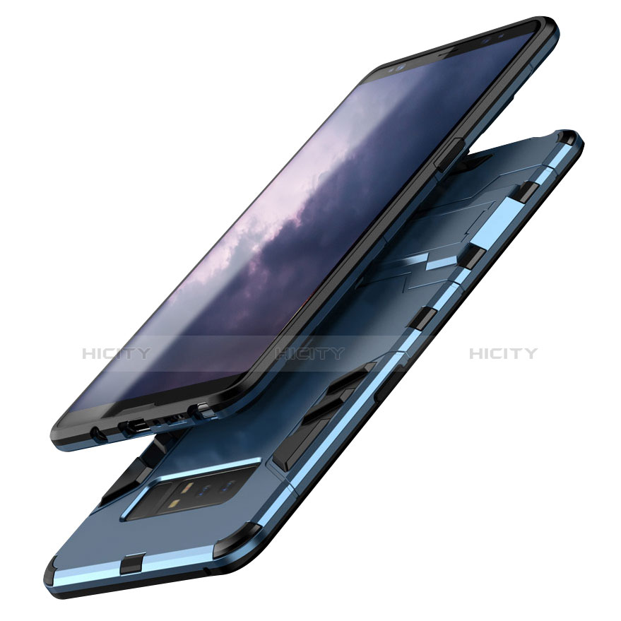 Coque Contour Silicone et Plastique Housse Etui Mat avec Support pour Samsung Galaxy Note 8 Plus