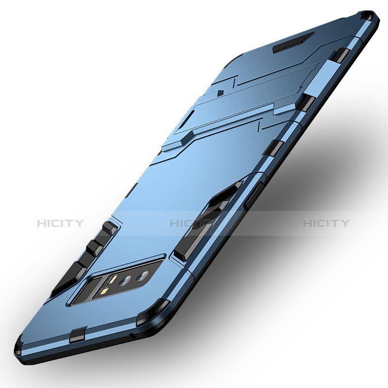 Coque Contour Silicone et Plastique Housse Etui Mat avec Support pour Samsung Galaxy Note 8 Plus