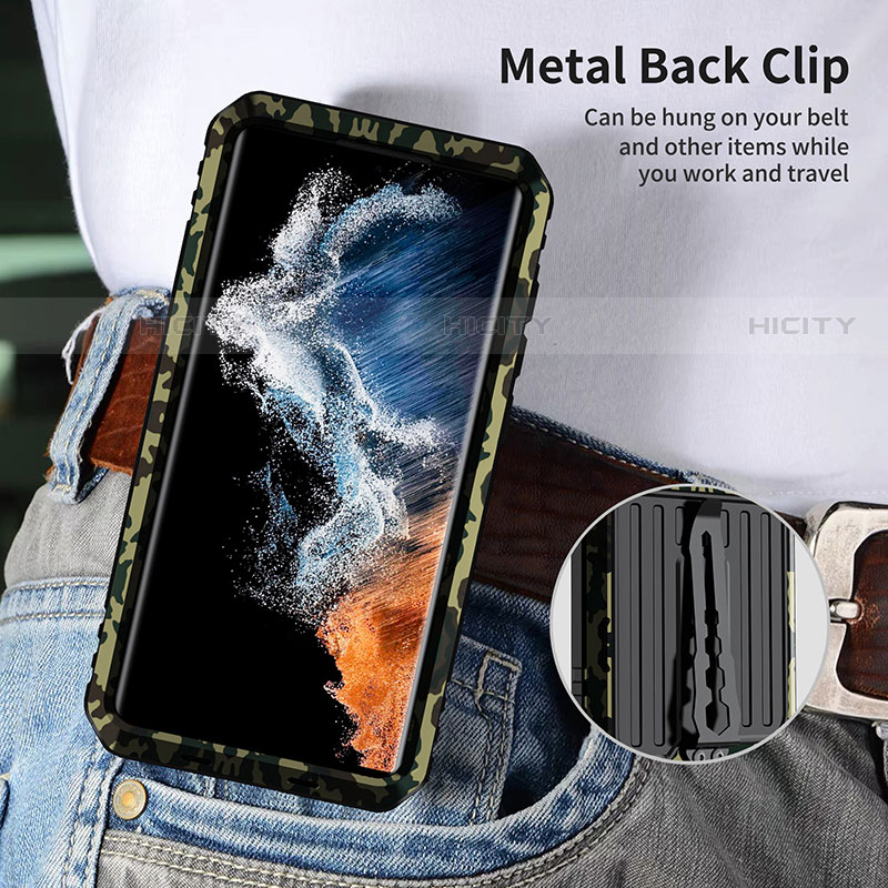 Coque Contour Silicone et Plastique Housse Etui Mat avec Support pour Samsung Galaxy S23 Ultra 5G Plus