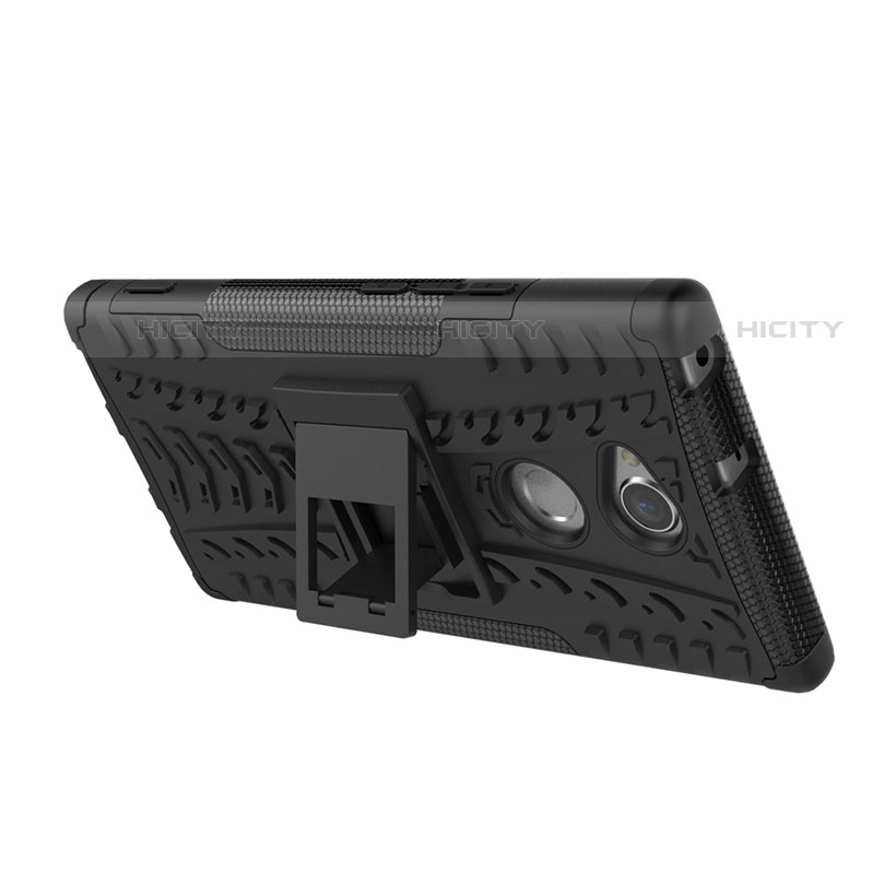 Coque Contour Silicone et Plastique Housse Etui Mat avec Support pour Sony Xperia XA2 Plus