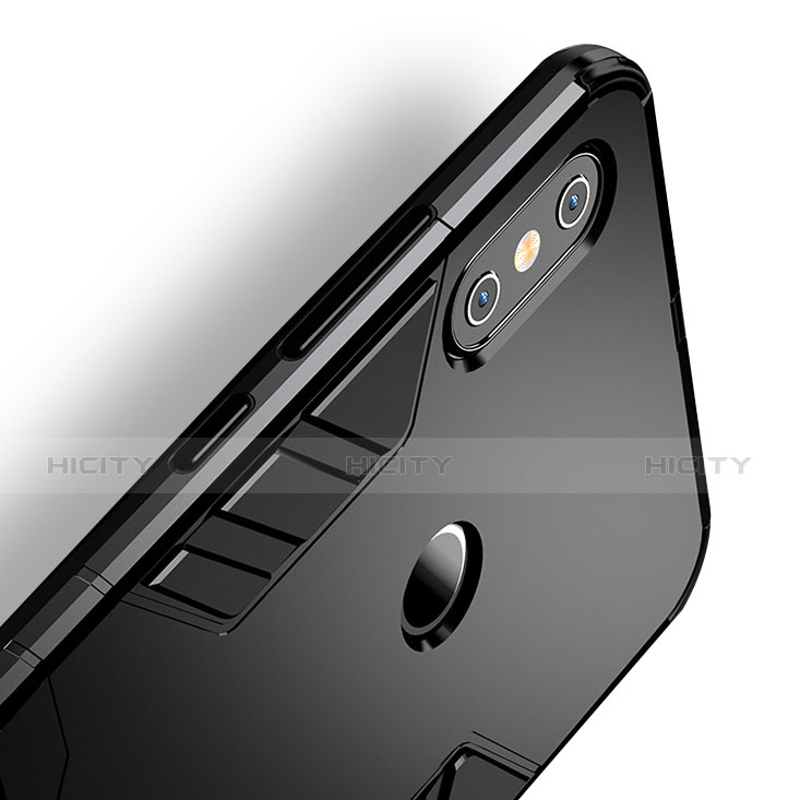 Coque Contour Silicone et Plastique Housse Etui Mat avec Support pour Xiaomi Redmi Note 5 Plus
