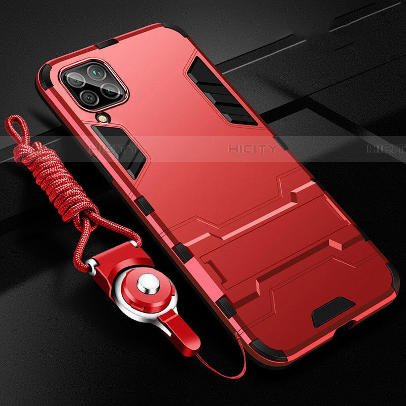 Coque Contour Silicone et Plastique Housse Etui Mat avec Support R02 pour Huawei P40 Lite Rouge Plus
