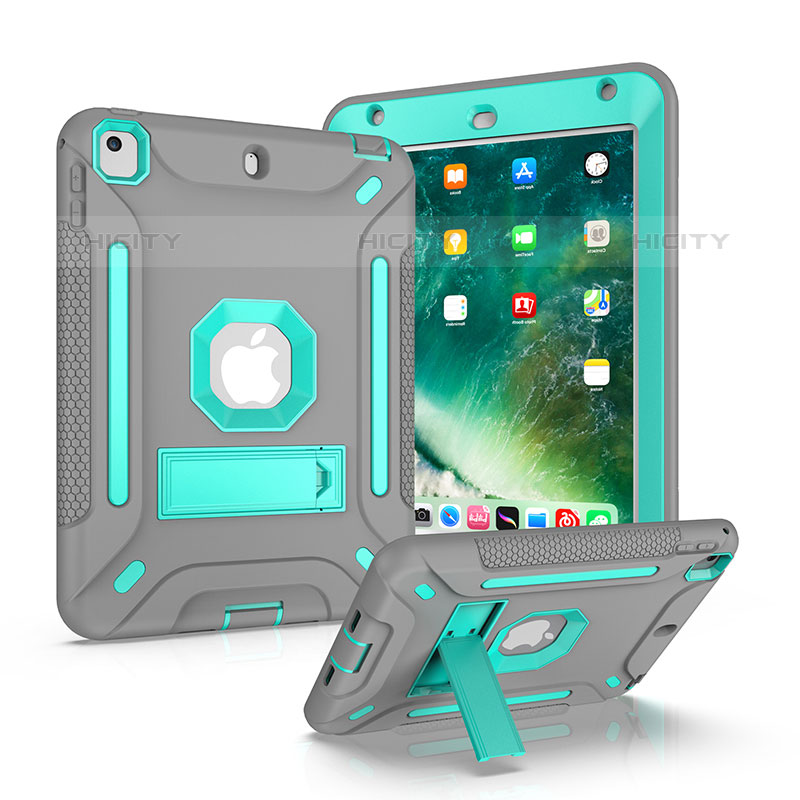 Coque Contour Silicone et Plastique Housse Etui Mat avec Support YJ1 pour Apple iPad Mini 4 Plus