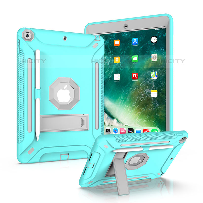 Coque Contour Silicone et Plastique Housse Etui Mat avec Support YJ2 pour Apple iPad 10.2 (2020) Plus