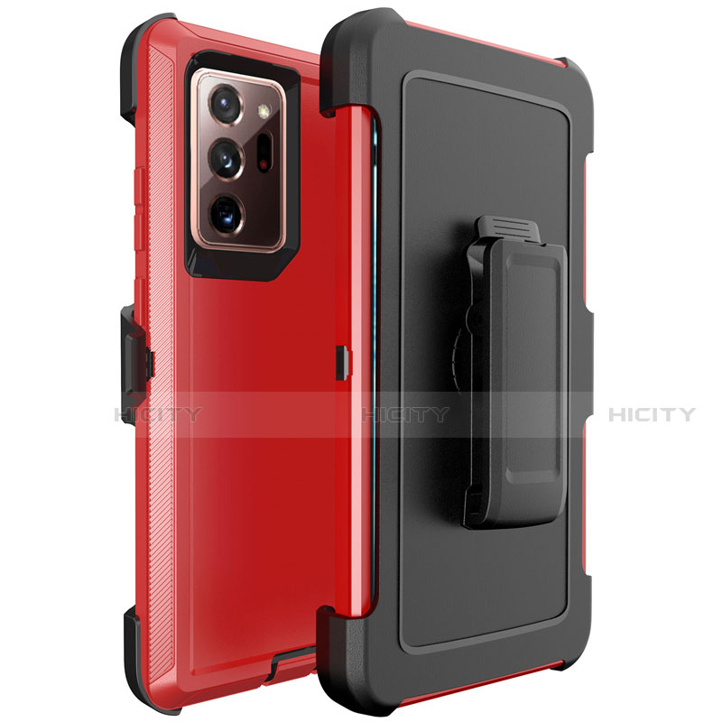Coque Contour Silicone et Plastique Housse Etui Mat N04 pour Samsung Galaxy Note 20 Ultra 5G Rouge Plus