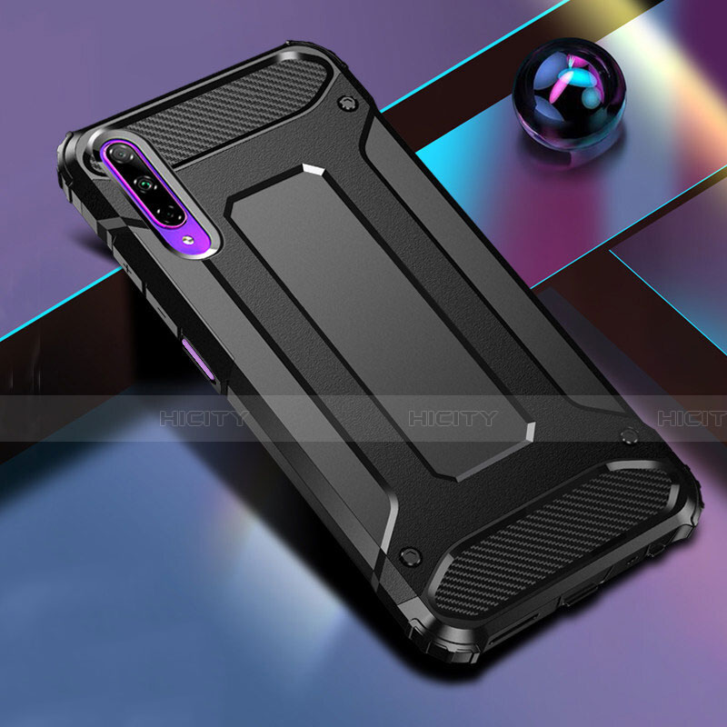 Coque Contour Silicone et Plastique Housse Etui Mat pour Huawei Honor 9X Pro Noir Plus