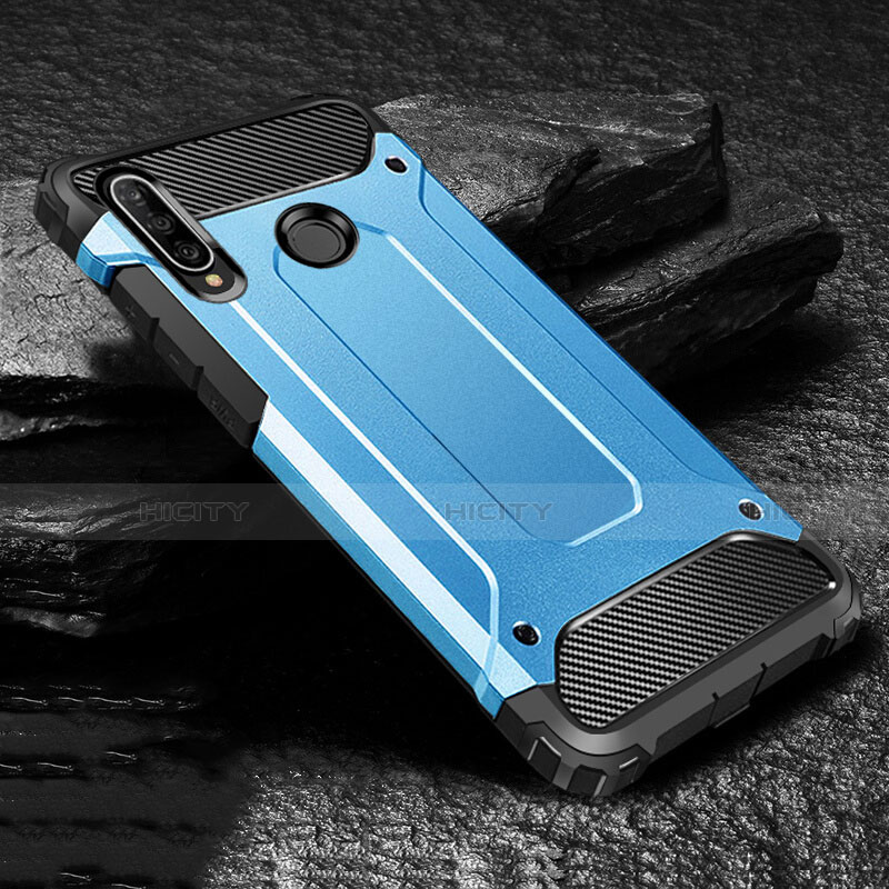 Coque Contour Silicone et Plastique Housse Etui Mat pour Huawei P30 Lite New Edition Bleu Plus