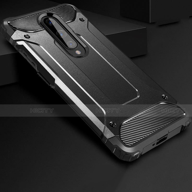 Coque Contour Silicone et Plastique Housse Etui Mat pour OnePlus 8 Noir Plus
