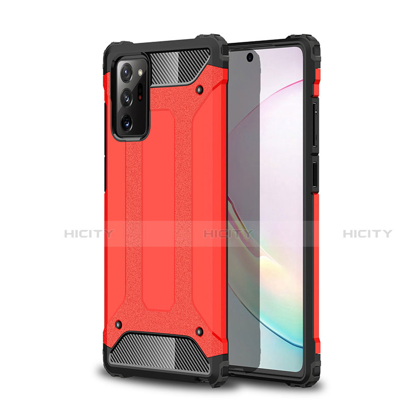 Coque Contour Silicone et Plastique Housse Etui Mat pour Samsung Galaxy Note 20 Ultra 5G Rouge Plus