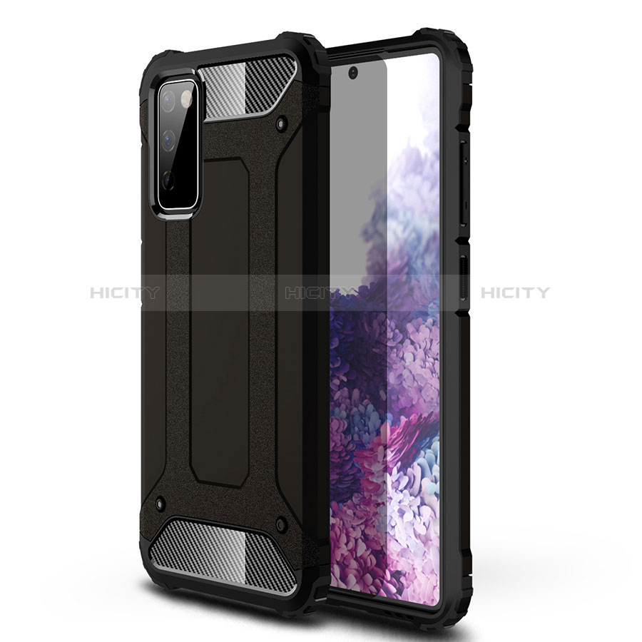 Coque Contour Silicone et Plastique Housse Etui Mat pour Samsung Galaxy S20 Lite 5G Noir Plus
