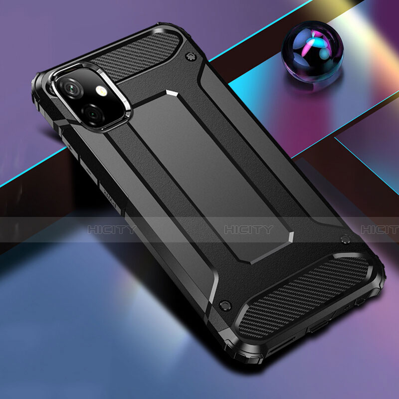 Coque Contour Silicone et Plastique Housse Etui Mat R01 pour Apple iPhone 11 Noir Plus