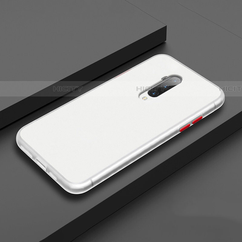 Coque Contour Silicone et Plastique Housse Etui Mat R01 pour OnePlus 7T Pro Blanc Plus