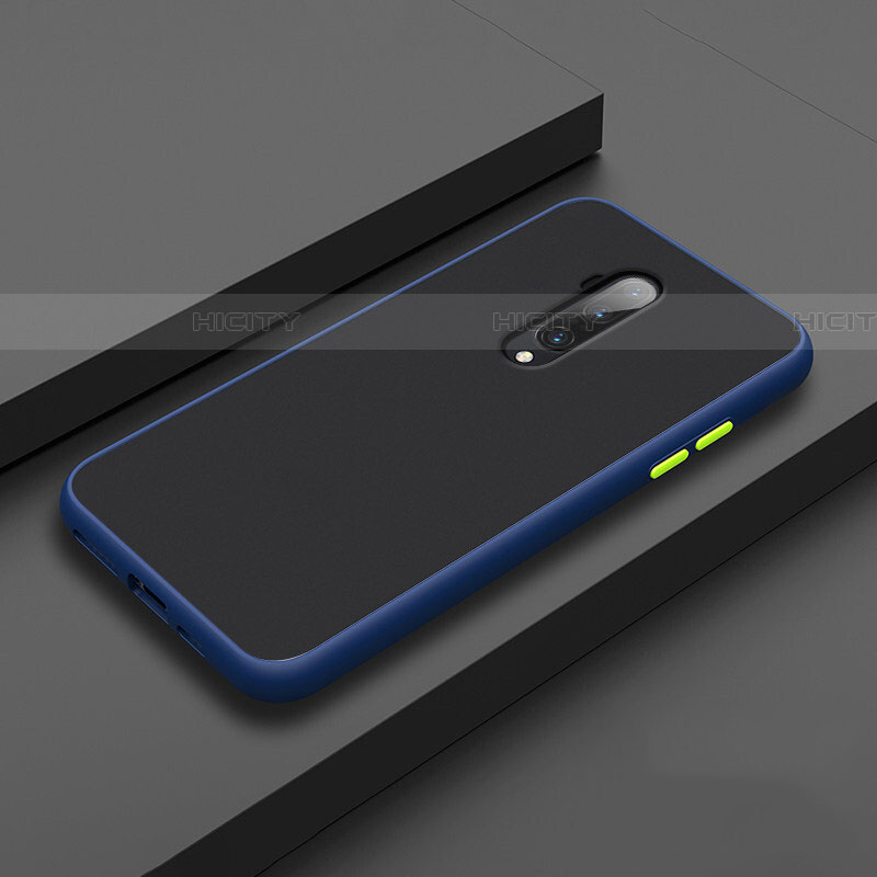Coque Contour Silicone et Plastique Housse Etui Mat R01 pour OnePlus 7T Pro Bleu Plus