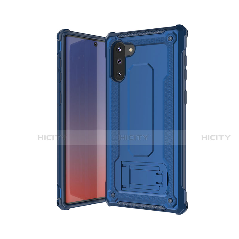 Coque Contour Silicone et Plastique Housse Etui Mat U01 pour Samsung Galaxy Note 10 5G Bleu Plus