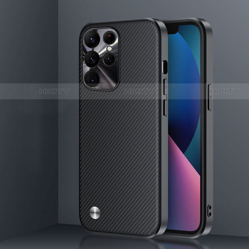 Coque Contour Silicone et Plastique Housse Etui Mat U01 pour Samsung Galaxy S22 Ultra 5G Noir Plus