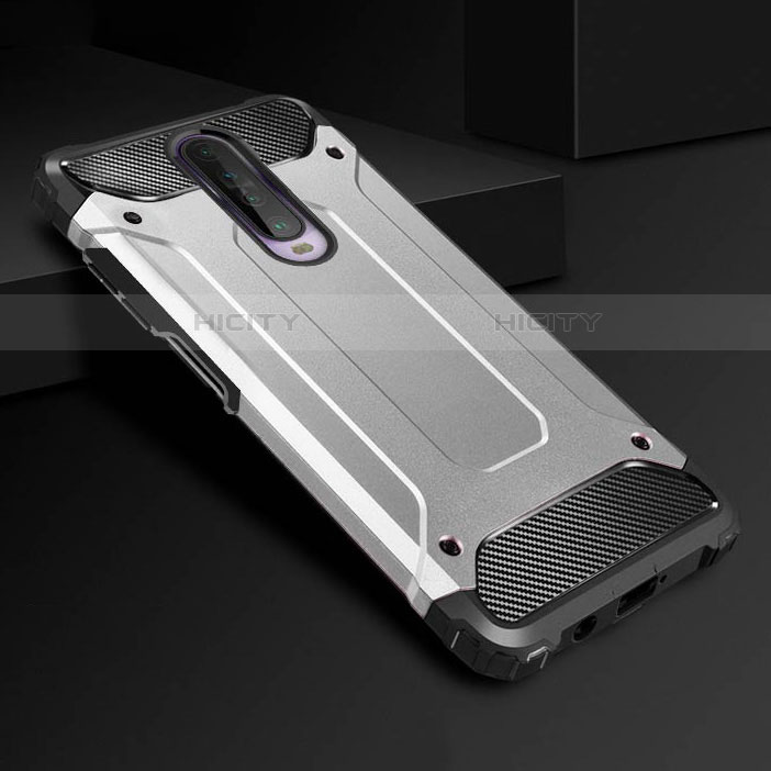 Coque Contour Silicone et Plastique Housse Etui Mat U01 pour Xiaomi Redmi K30 5G Argent Plus