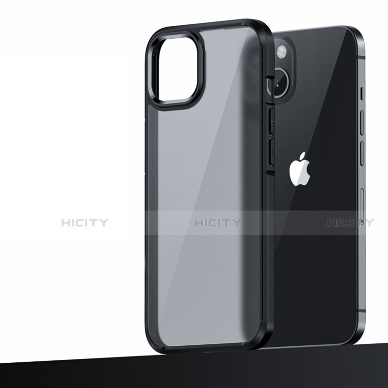 Coque Contour Silicone et Plastique Housse Etui Mat U04 pour Apple iPhone 13 Mini Noir Plus