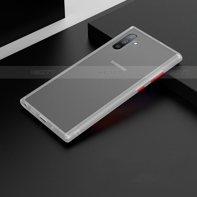 Coque Contour Silicone et Plastique Housse Etui Mat U04 pour Samsung Galaxy Note 10 5G Blanc Plus