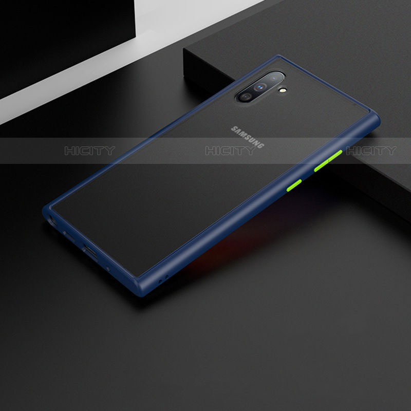 Coque Contour Silicone et Plastique Housse Etui Mat U04 pour Samsung Galaxy Note 10 5G Bleu Plus