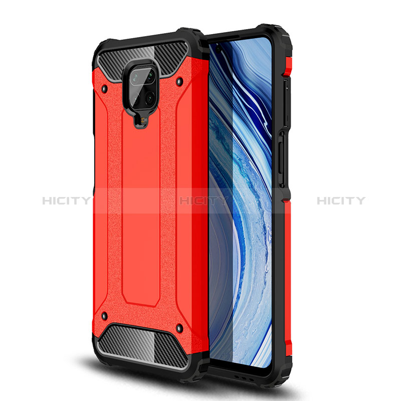 Coque Contour Silicone et Plastique Housse Etui Mat WL1 pour Xiaomi Redmi Note 9 Pro Rouge Plus