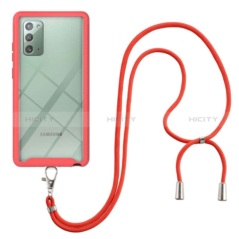 Coque Contour Silicone et Plastique Housse Etui Protection Integrale 360 Degres avec Laniere Strap pour Samsung Galaxy Note 20 5G Plus