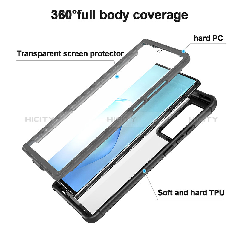 Coque Contour Silicone et Plastique Housse Etui Protection Integrale 360 Degres U01 pour Samsung Galaxy Note 20 Ultra 5G Noir Plus