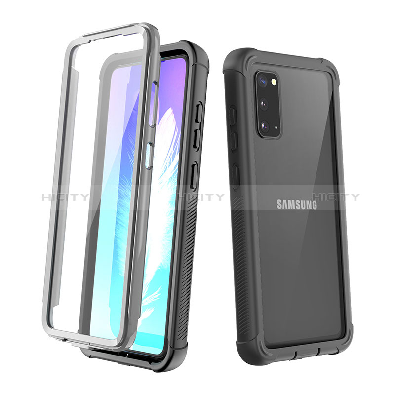 Coque Contour Silicone et Plastique Housse Etui Protection Integrale 360 Degres U01 pour Samsung Galaxy S20 Noir Plus