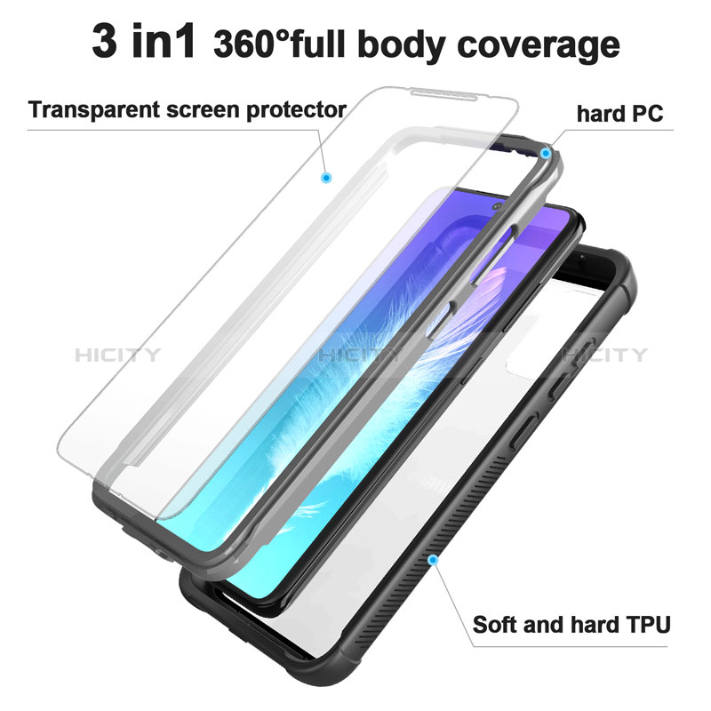 Coque Contour Silicone et Plastique Housse Etui Protection Integrale 360 Degres U01 pour Samsung Galaxy S20 Noir Plus