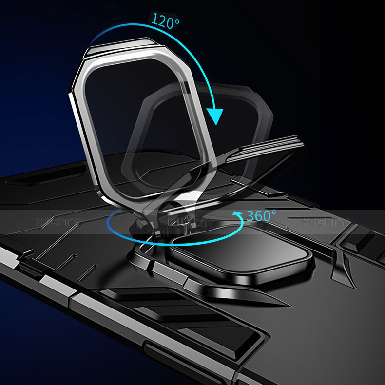 Coque Contour Silicone et Plastique Mat avec Support pour Huawei Enjoy 9 Plus Noir Plus