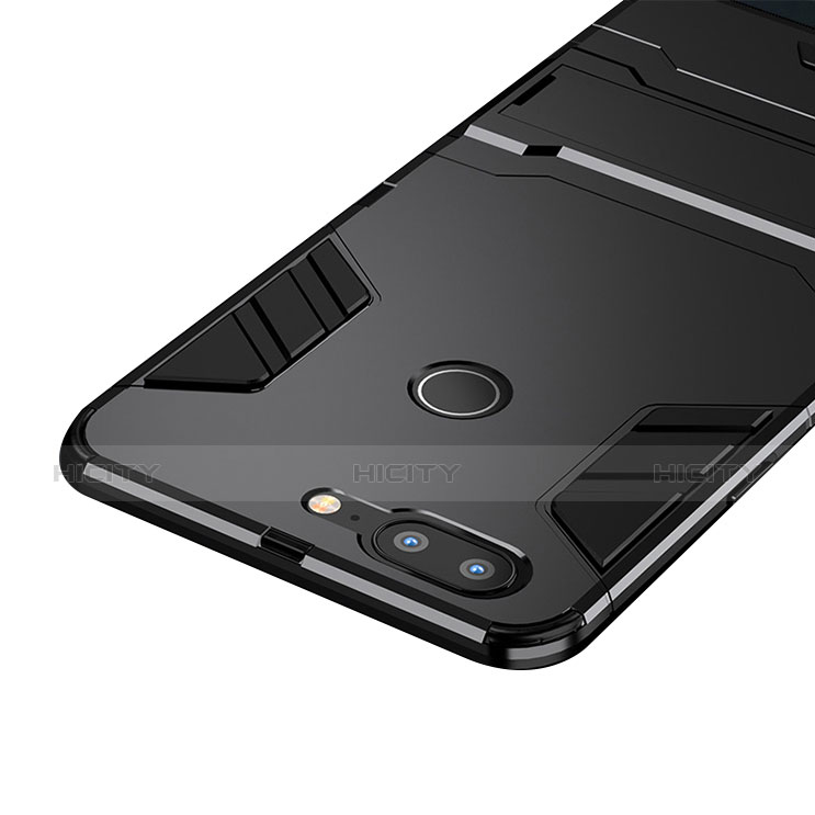 Coque Contour Silicone et Plastique Mat avec Support pour OnePlus 5T A5010 Noir Plus