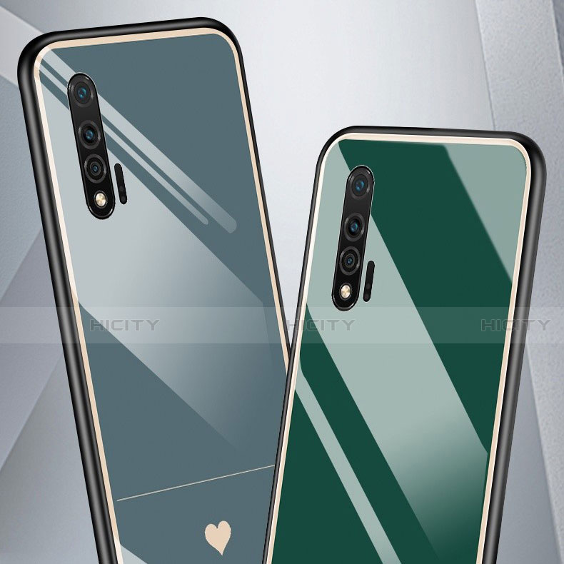 Coque Contour Silicone et Vitre Amour Coeur Miroir Etui Housse pour Huawei Nova 6 Plus