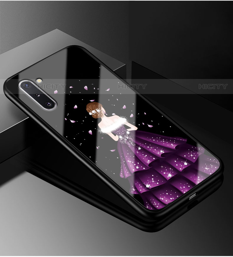 Coque Contour Silicone et Vitre Dos de Fille Miroir Etui Housse pour Samsung Galaxy Note 10 Plus 5G Plus