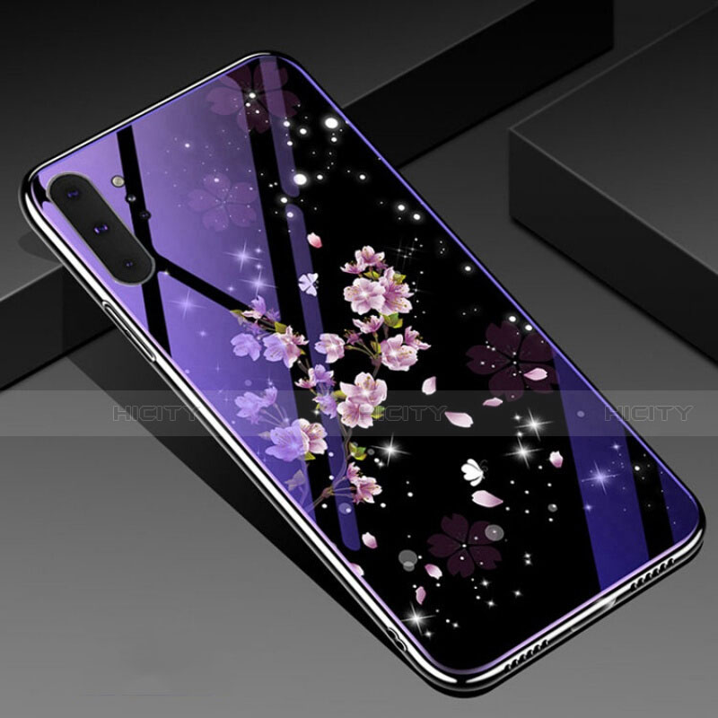 Coque Contour Silicone et Vitre Fleurs Miroir Etui Housse K01 pour Samsung Galaxy Note 10 Plus 5G Mixte Plus