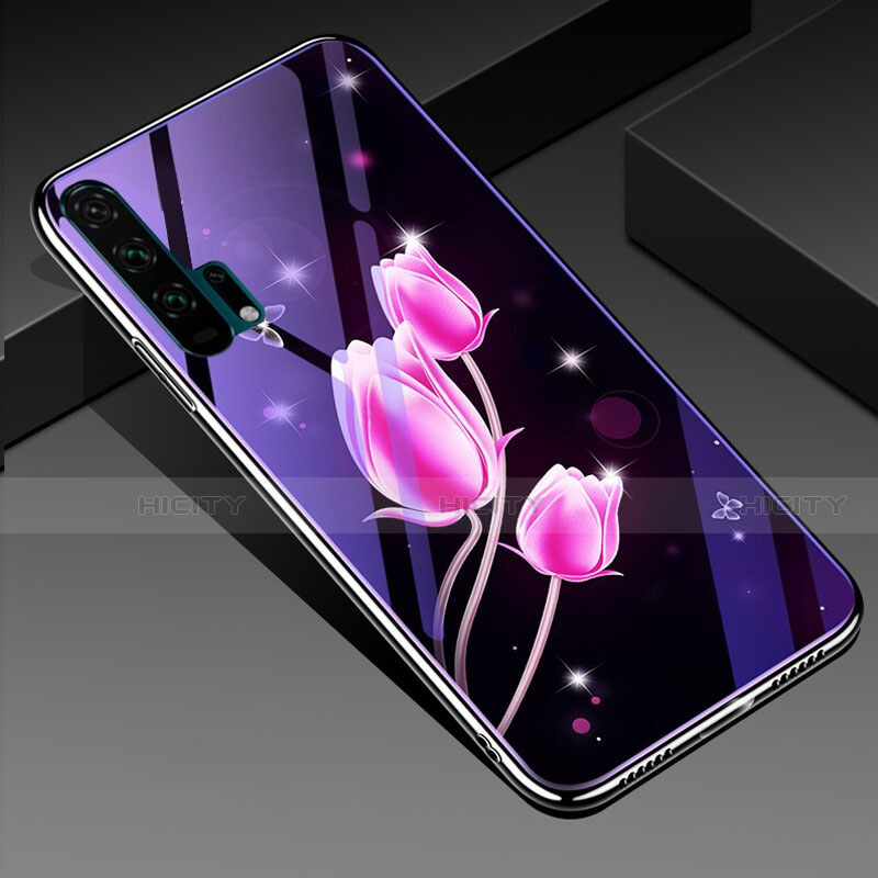 Coque Contour Silicone et Vitre Fleurs Miroir Etui Housse K02 pour Huawei Honor 20 Pro Plus