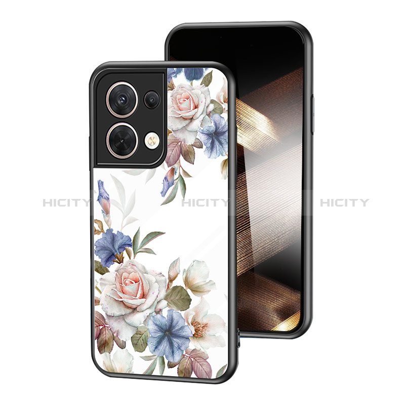 Coque Contour Silicone et Vitre Fleurs Miroir Etui Housse pour Xiaomi Redmi Note 13 5G Plus