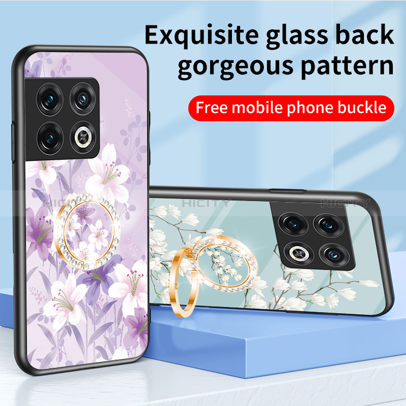 Coque Contour Silicone et Vitre Fleurs Miroir Etui Housse S01 pour OnePlus 10 Pro 5G Plus