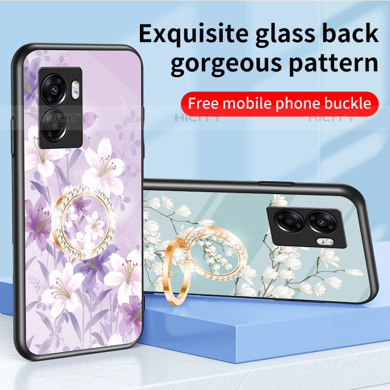 Coque Contour Silicone et Vitre Fleurs Miroir Etui Housse S01 pour OnePlus Nord N300 5G Plus