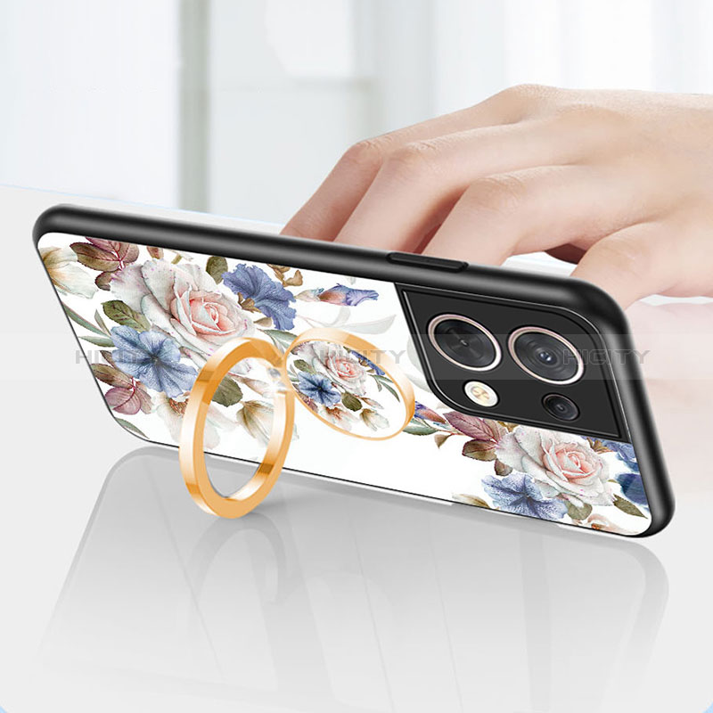 Coque Contour Silicone et Vitre Fleurs Miroir Etui Housse S01 pour Xiaomi Redmi Note 13 Pro 5G Plus