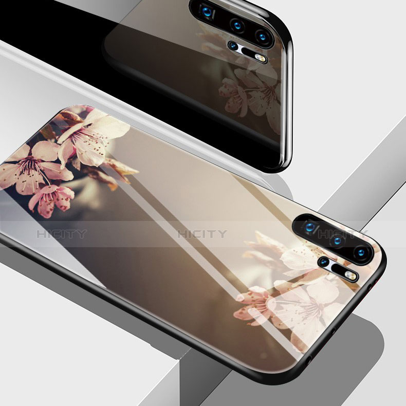Coque Contour Silicone et Vitre Fleurs Miroir pour Huawei P30 Pro New Edition Or Plus