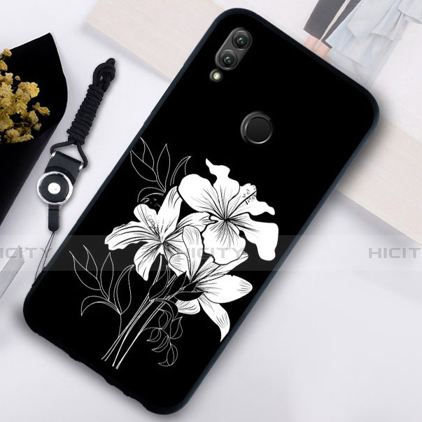 Coque Contour Silicone et Vitre Fleurs Miroir S02 pour Huawei Honor 10 Lite Blanc Plus