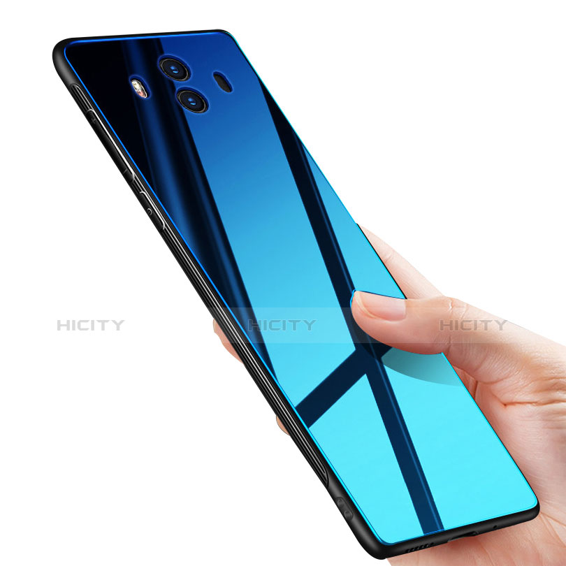 Coque Contour Silicone et Vitre Miroir Housse Etui M01 pour Huawei Mate 10 Plus