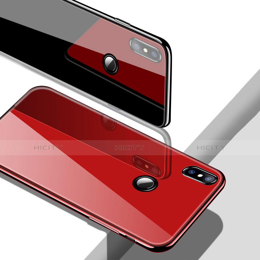 Coque Contour Silicone et Vitre Miroir Housse Etui M01 pour Xiaomi Mi 8 Plus