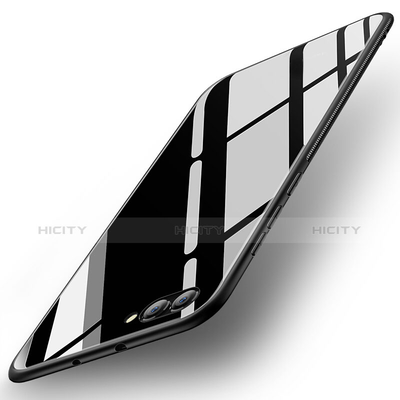 Coque Contour Silicone et Vitre Miroir Housse Etui M04 pour Huawei Honor View 10 Noir Plus