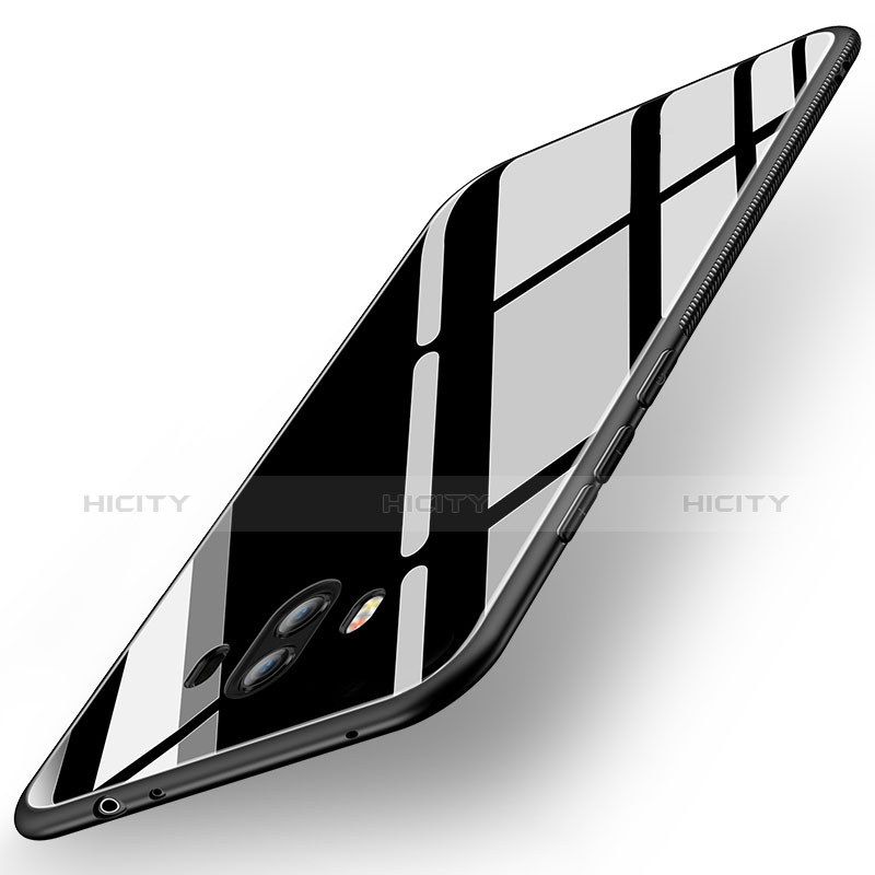 Coque Contour Silicone et Vitre Miroir Housse Etui pour Huawei Mate 10 Noir Plus