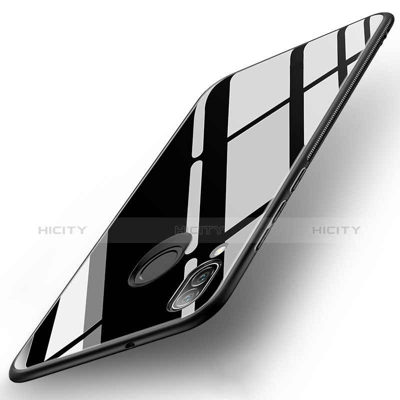 Coque Contour Silicone et Vitre Miroir Housse Etui pour Huawei Nova 3e Noir Plus