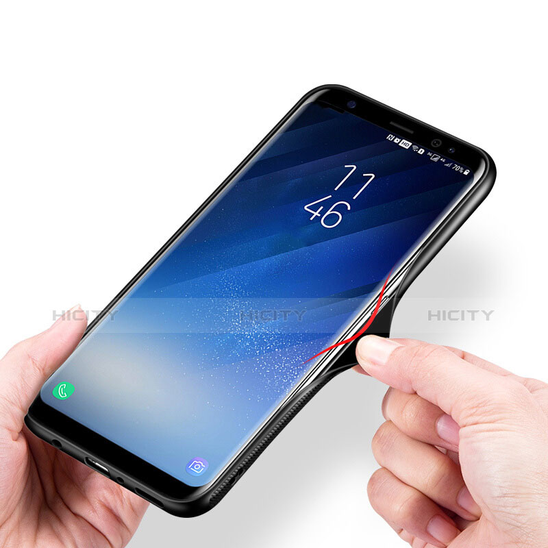 Coque Contour Silicone et Vitre Miroir Housse Etui pour Samsung Galaxy S8 Plus Plus