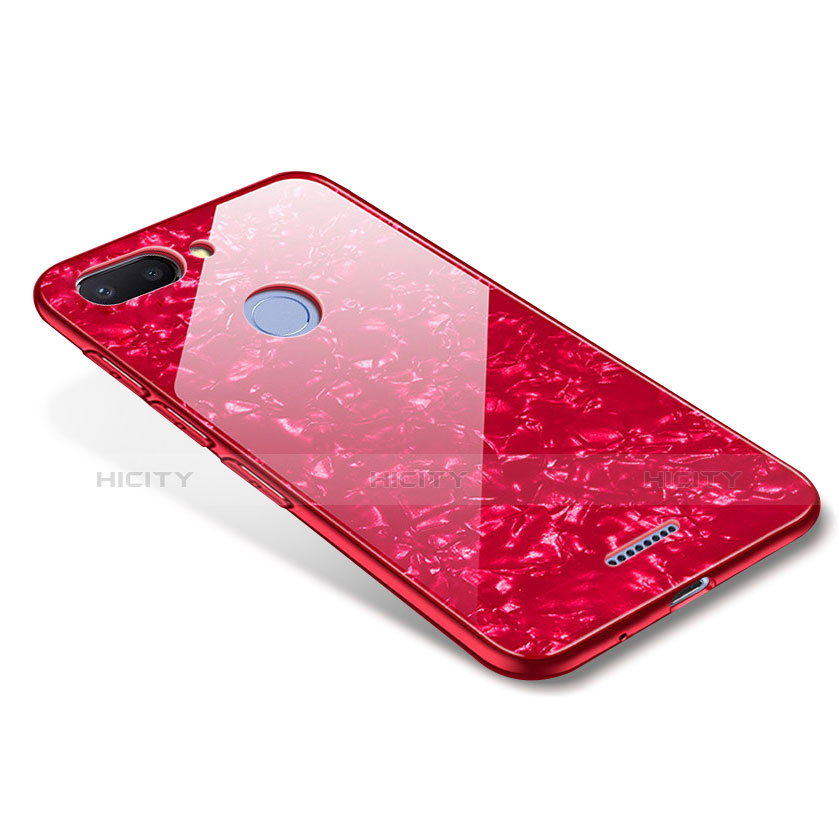 Coque Contour Silicone et Vitre Miroir Housse Etui pour Xiaomi Redmi 6 Rouge Plus